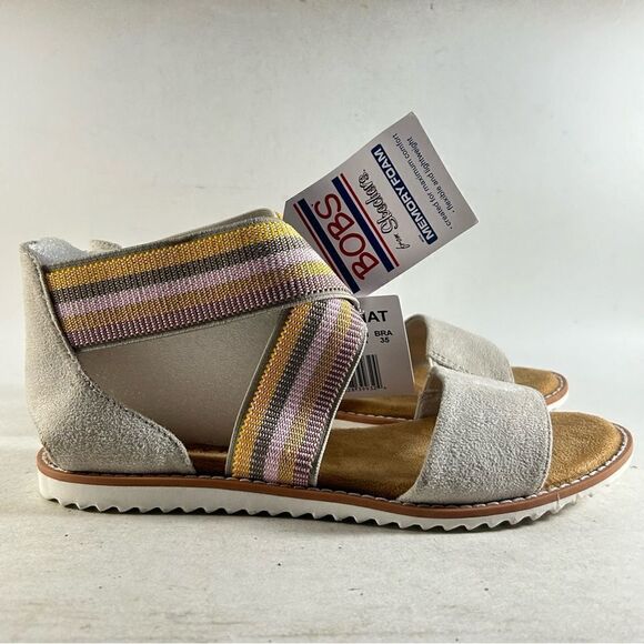 Skechers Womens BOBS Blazing Star Strappy Sandals Natural Gray Size 6 - Picture 1 of 8